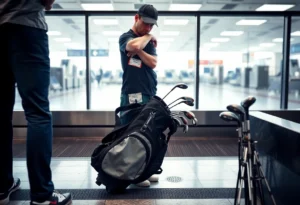 Charred golf clubs and a burned bag from the Delta Air Lines incident