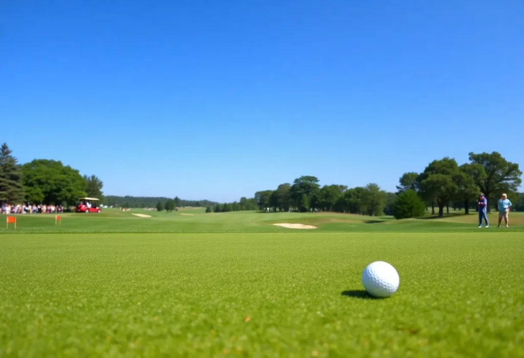 Golfers playing at the Dixie Amateur Golf Tournament