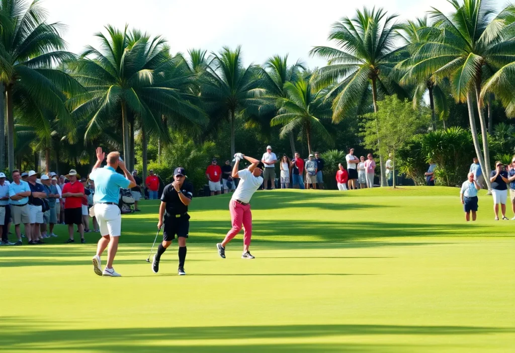 Golfers competing in the Dixie Amateur tournament in Miami