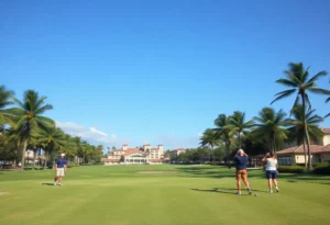 Stunning Florida golf course with a resort in the background