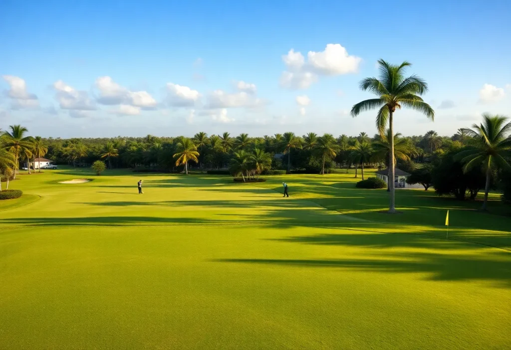 Golfer playing on a scenic public golf course in Florida