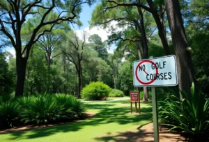 A Florida state park landscape depicting lush greenery and potential golf courses.