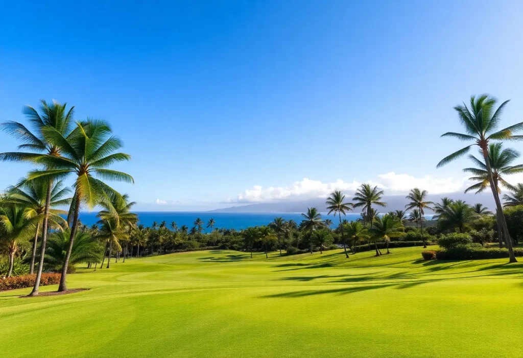 Stunning view of the Plantation Course at Kapalua, Hawaii.