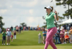 Savannah Tuttle celebrating after an eagle at the Dixie Amateur