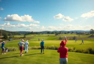 Golfers competing at the Dixie Amateur Championship