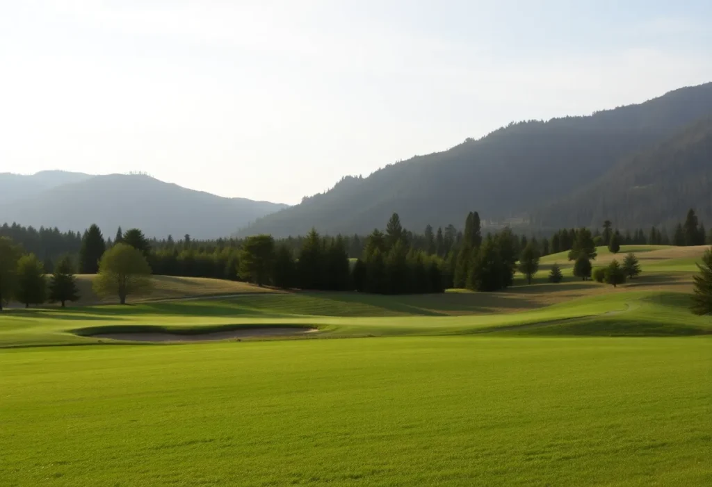 Close up of a beautiful golf course