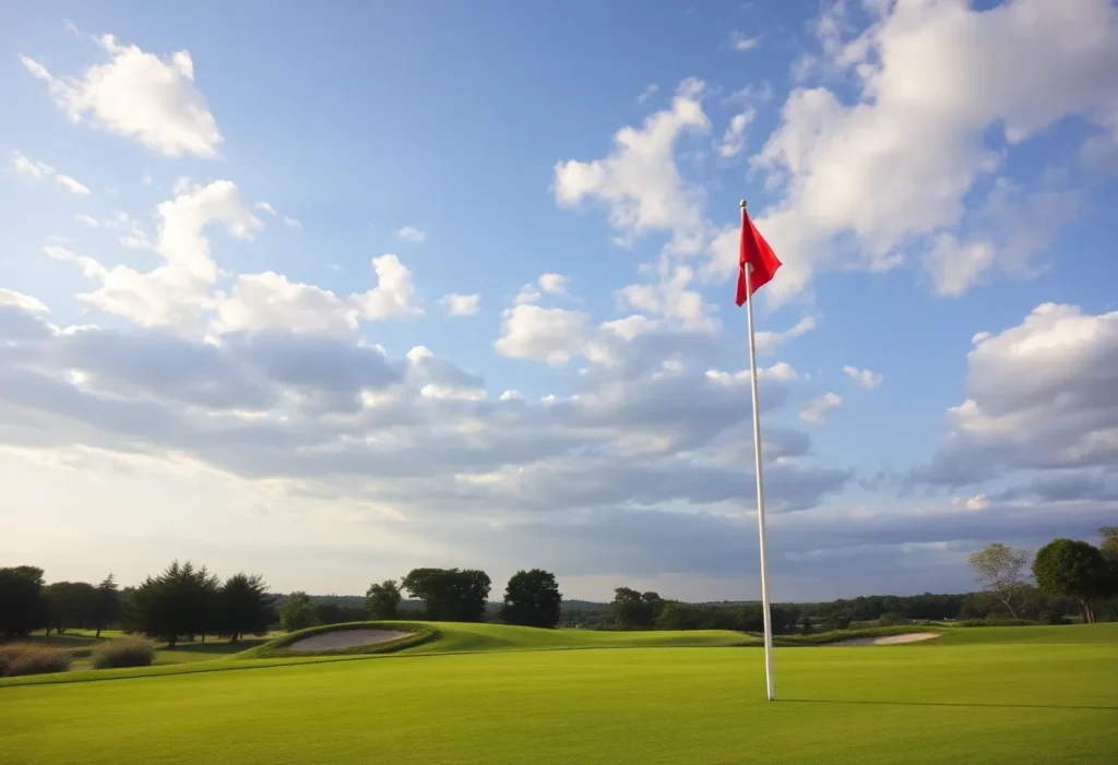 Close-up view of a beautiful golf course