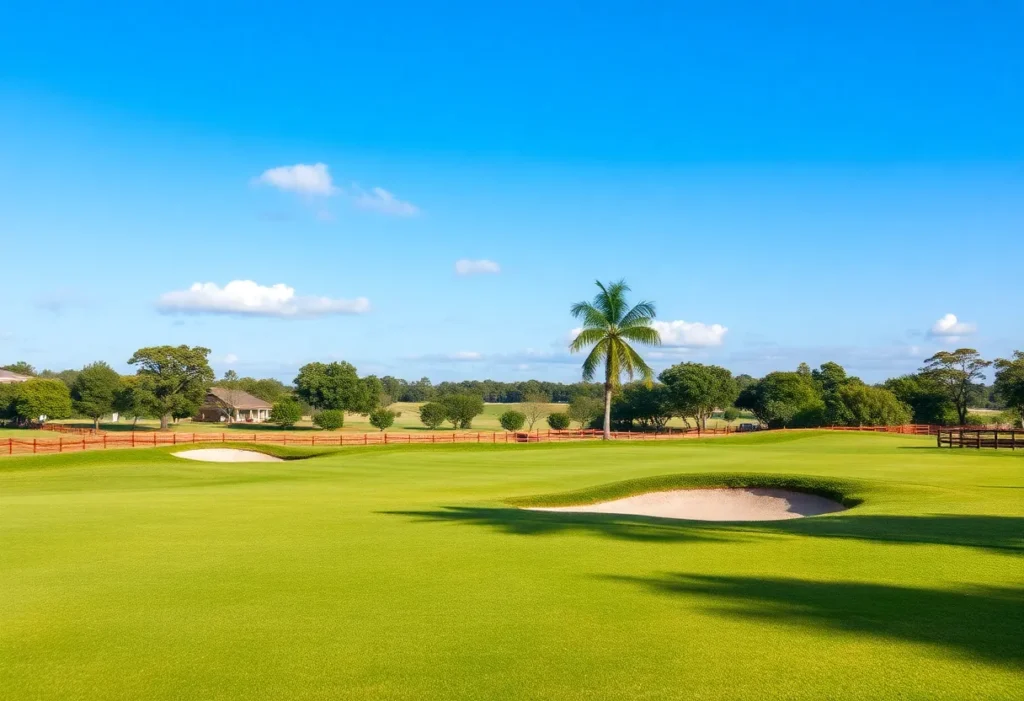 Close up of a beautiful golf course at Cabot Citrus Farms