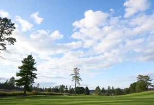 Close up of a beautiful golf course