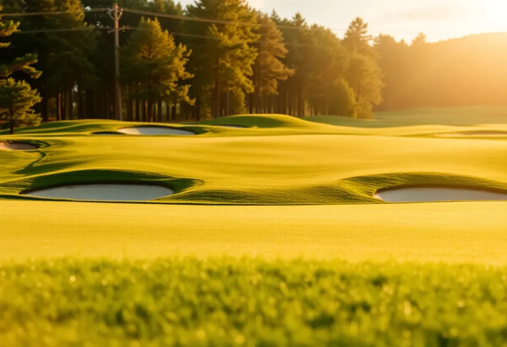 Close up of a beautiful golf course