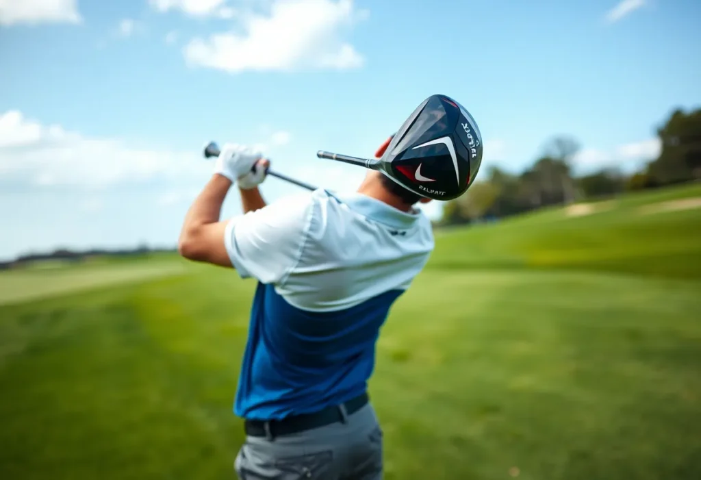 Golfer swinging a Callaway Elyte driver