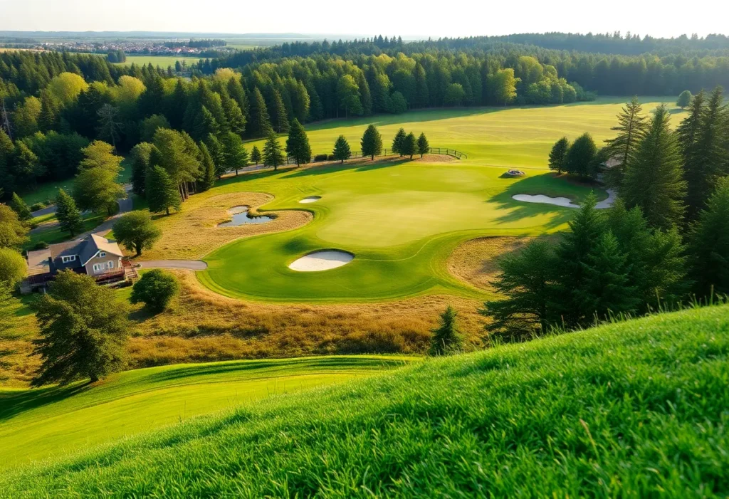 Beautiful golf course aerial view Florida