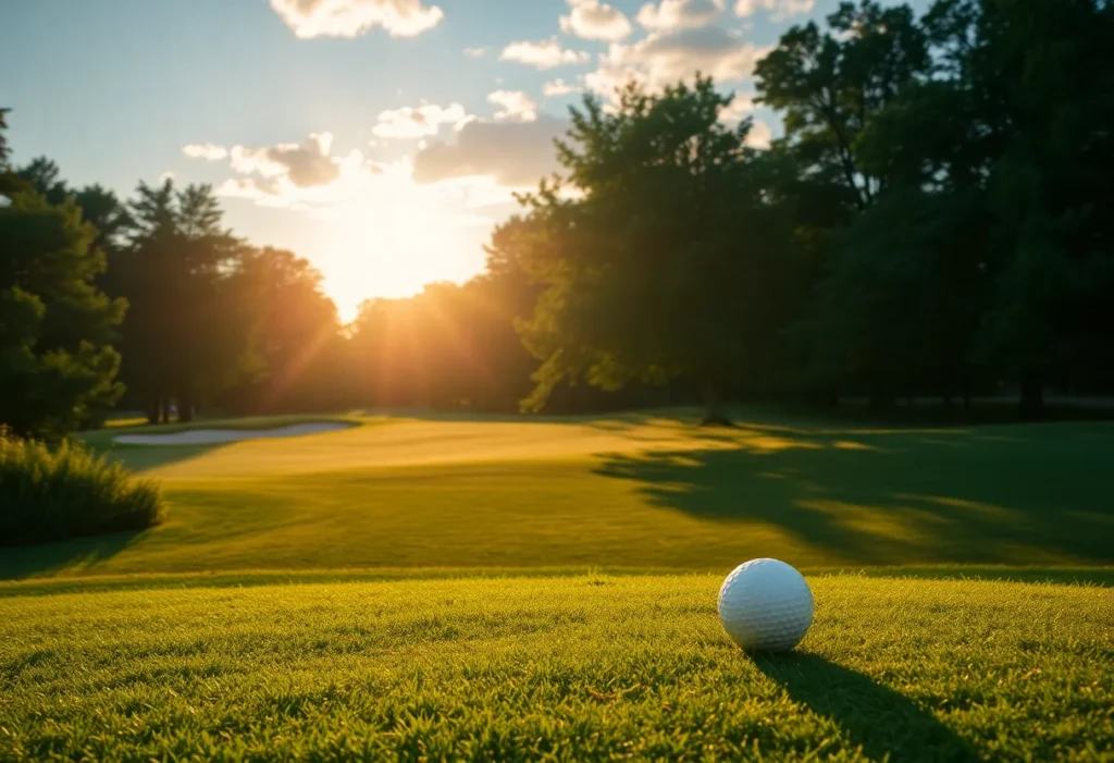 Close up of a beautiful golf course