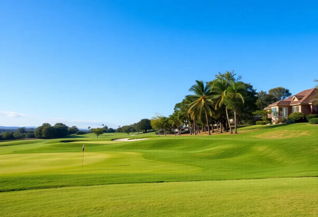 Close up of a beautiful golf course