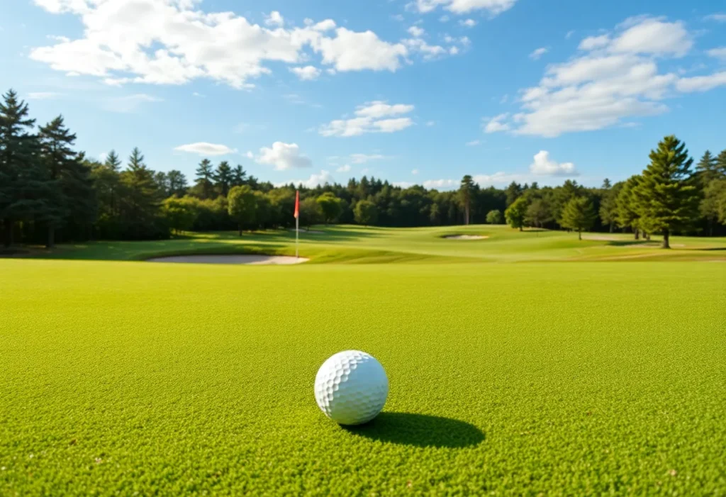 Beautiful golf course landscape with vibrant green grass