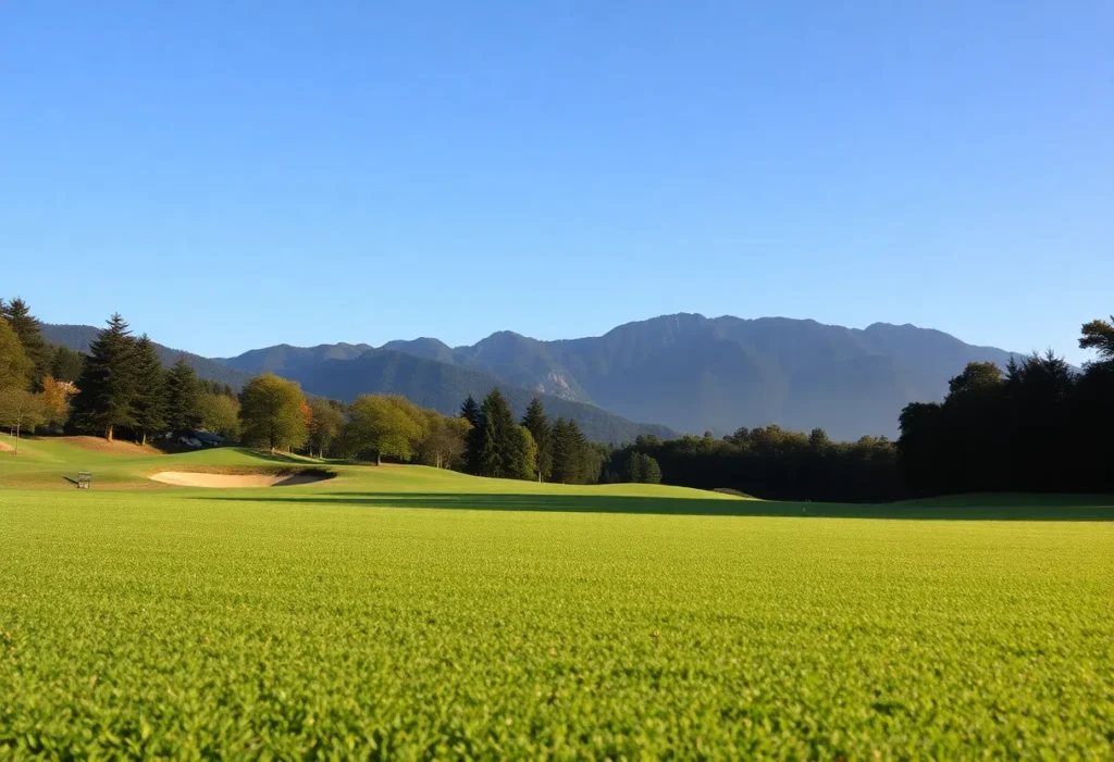 Close up of a beautiful golf course