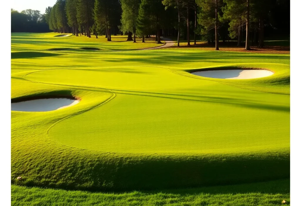 Close up view of a beautifully maintained golf course