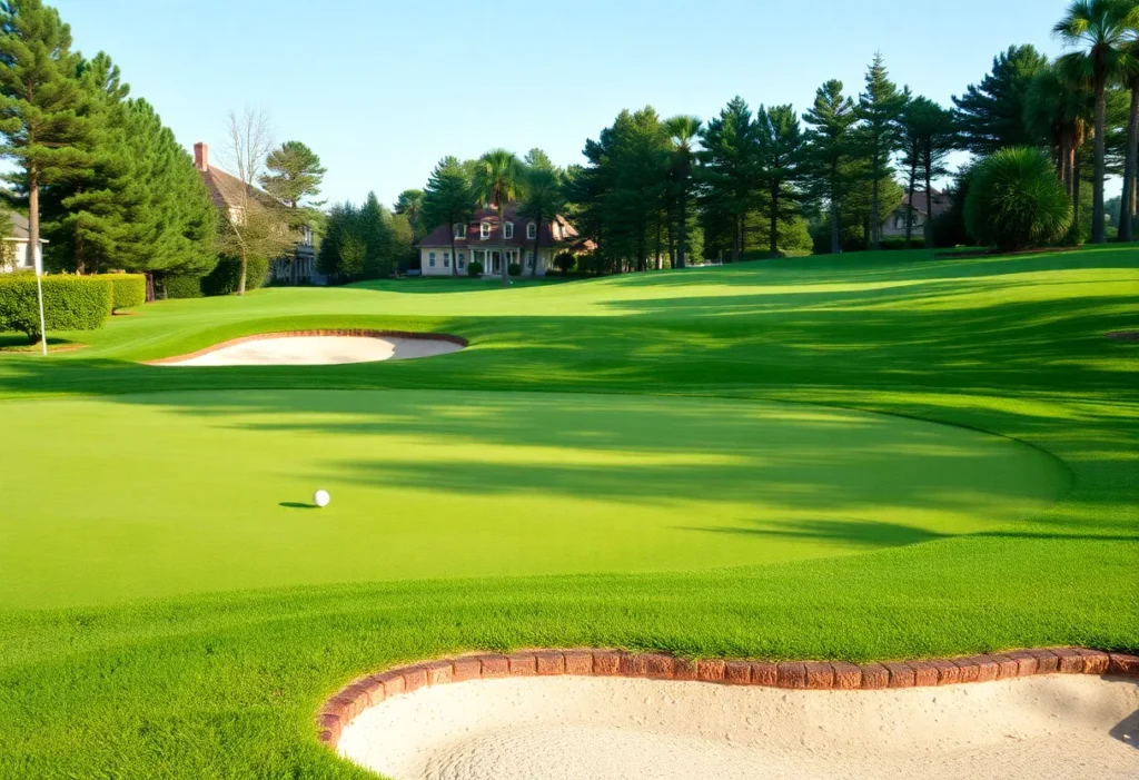 Close up of a beautiful golf course