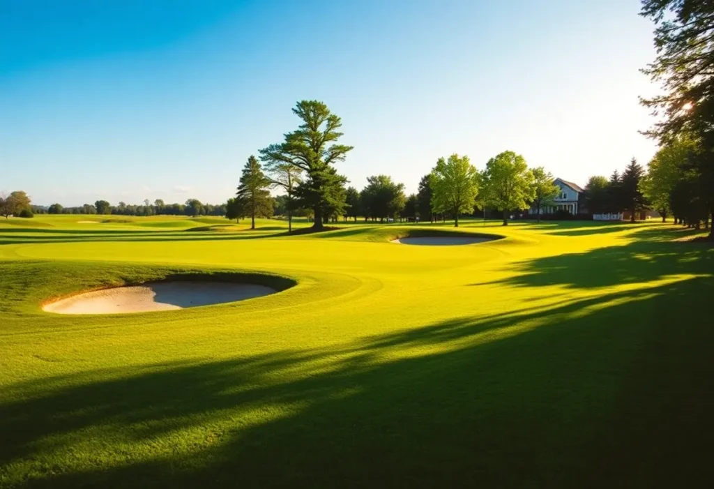 Close up of a beautiful golf course