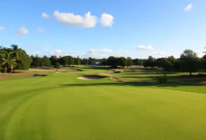 Close-Up of Beautiful Golf Course with Lush Greenery