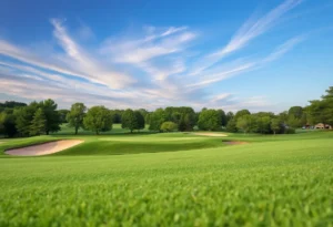 Close-up view of a beautiful golf course