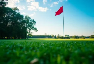 Close up of a beautiful golf course