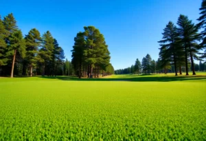 Close up of a beautiful golf course