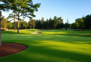 Close-up of a beautiful golf course