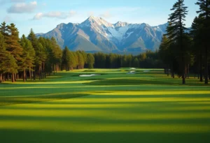 Close up of a beautiful golf course